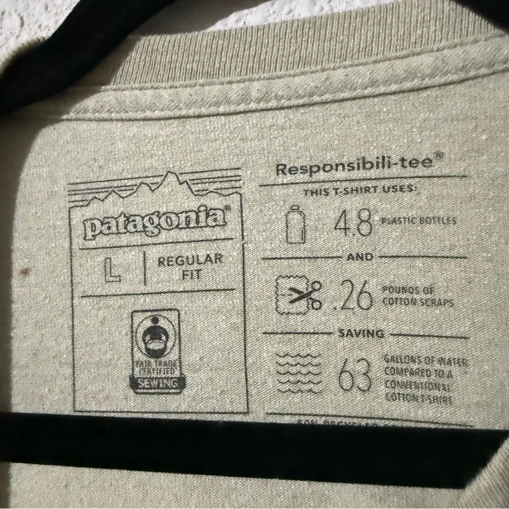 Patagonia Men's Sage Green Short Sleeve Tee - Picture 5 of 7